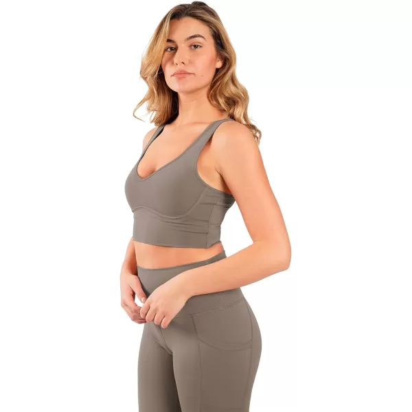 Yogalicious Nude Tech Contouring Cropped Bra TopNight Sage