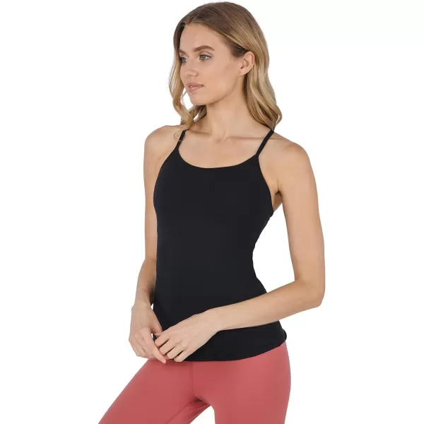 Yogalicious Ultra Soft Lightweight Camisole Tank Top with Builtin Support BraBlack
