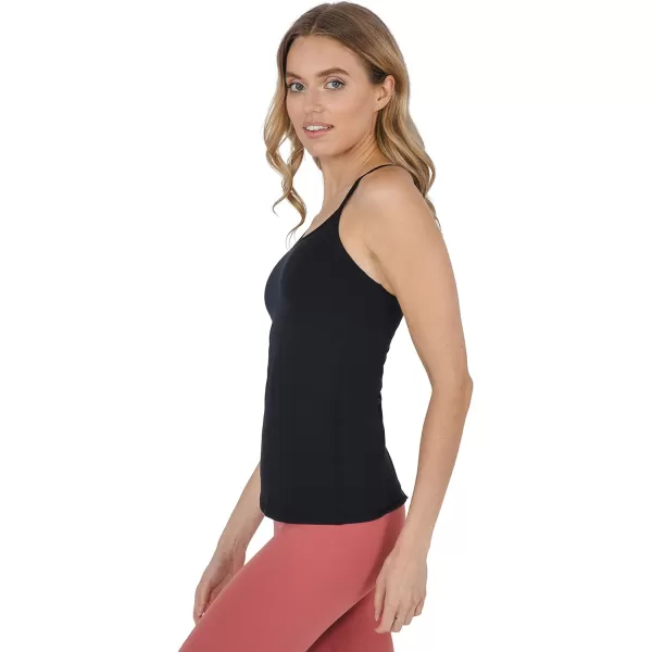 Yogalicious Ultra Soft Lightweight Camisole Tank Top with Builtin Support BraBlack