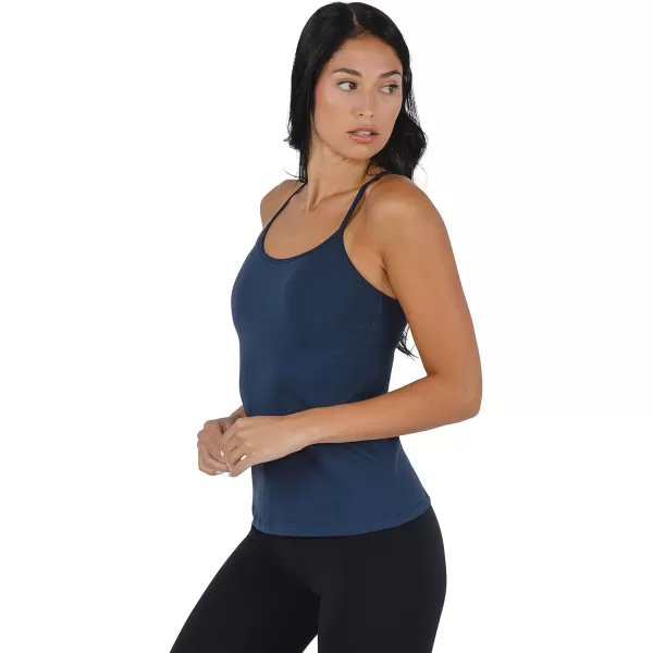 Yogalicious Ultra Soft Lightweight Camisole Tank Top with Builtin Support BraCelestial Navy