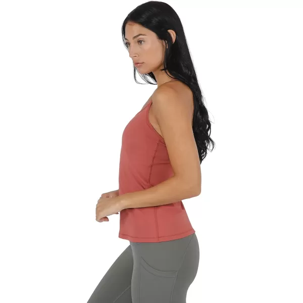 Yogalicious Ultra Soft Lightweight Camisole Tank Top with Builtin Support BraMarsala