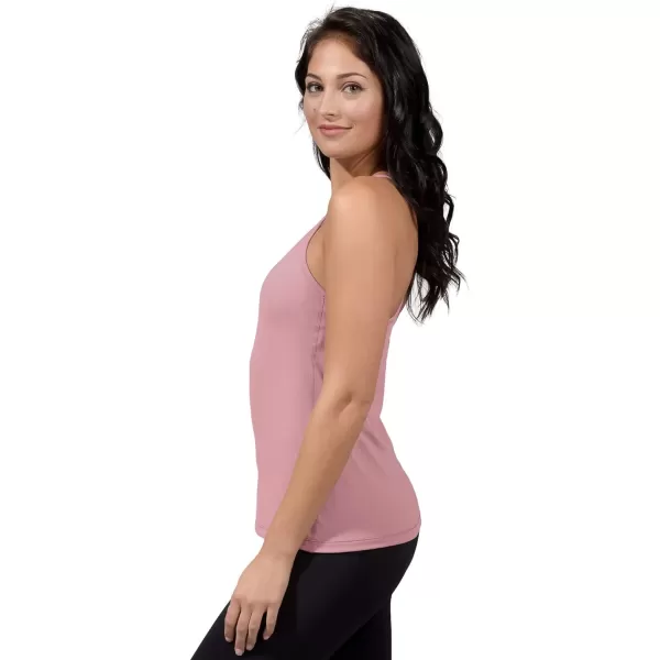 Yogalicious Ultra Soft Lightweight Camisole Tank Top with Builtin Support BraNostalgia Rose