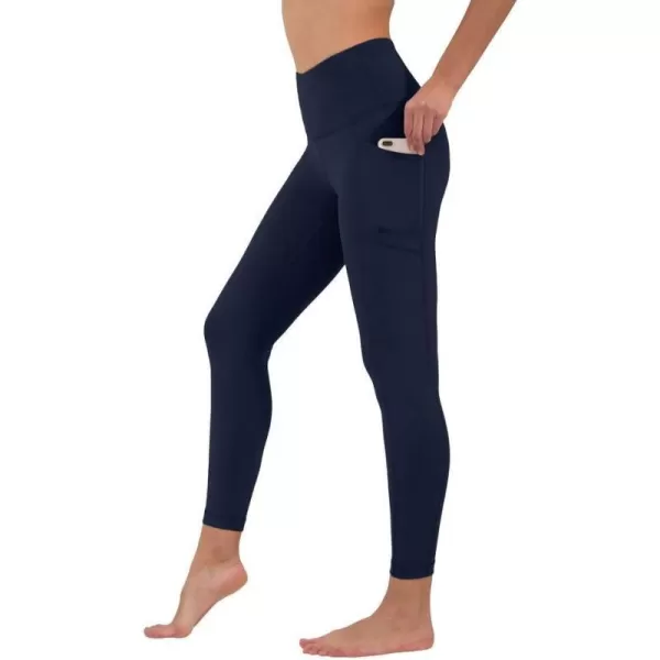 Yogalicious High Waist Ultra Soft 78 Ankle Length Leggings with Pockets for WomenArctic Navy Nude Tech