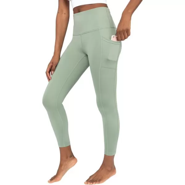 Yogalicious High Waist Ultra Soft 78 Ankle Length Leggings with Pockets for WomenLily Pad Lux