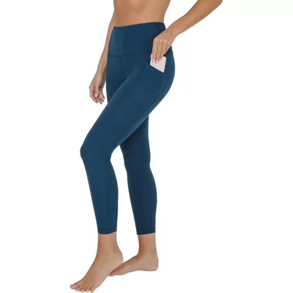 Yogalicious High Waist Ultra Soft 78 Ankle Length Leggings with Pockets for WomenOcean Silk Nude Tech