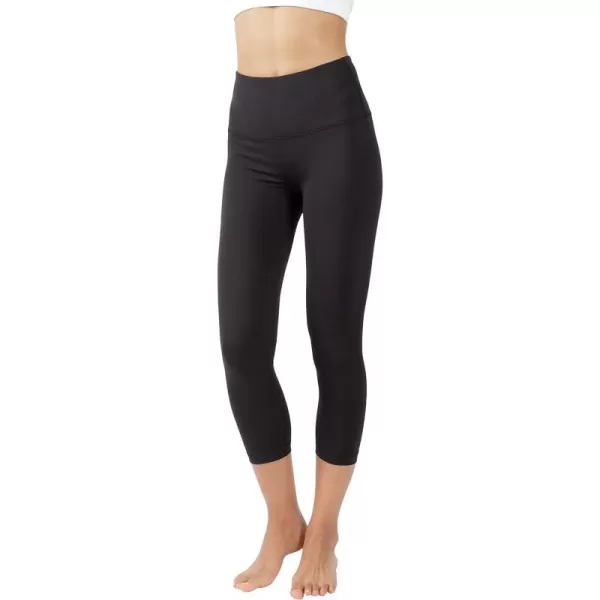 Yogalicious High Waist Ultra Soft Lightweight Capris  High Rise Yoga PantsBlack Lux