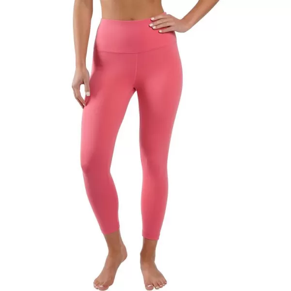 Yogalicious High Waist Ultra Soft Lightweight Capris  High Rise Yoga PantsCalypso Coral Lux