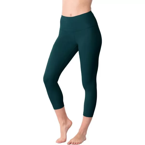 Yogalicious High Waist Ultra Soft Lightweight Capris  High Rise Yoga PantsDeep Jade Lux