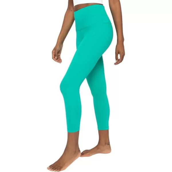 Yogalicious High Waist Ultra Soft Lightweight Capris  High Rise Yoga PantsDynasty Green Lux