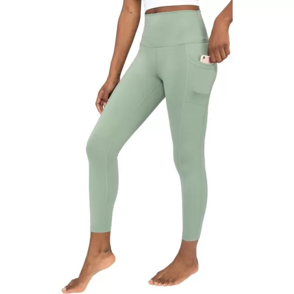 Yogalicious Lux High Waist Elastic Free Side Pocket Ankle LeggingLily Pad