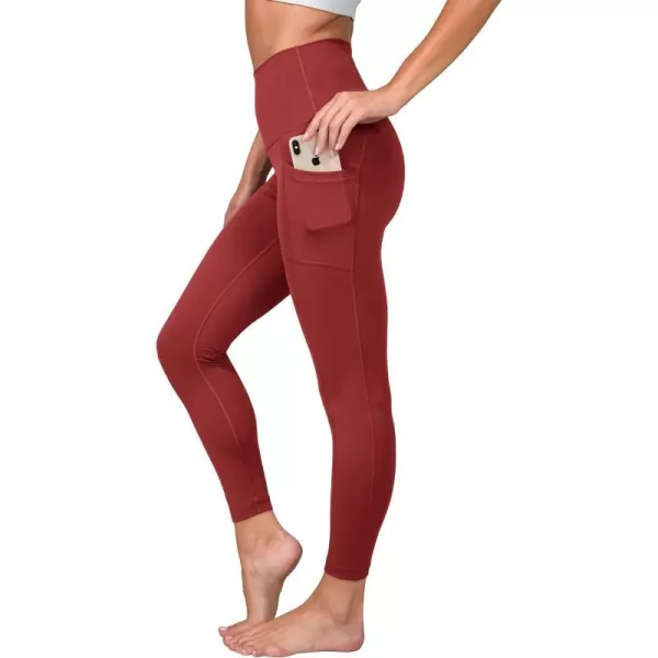 Yogalicious Lux High Waist Elastic Free Side Pocket Ankle LeggingSyrah