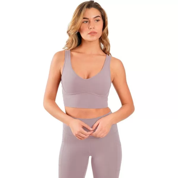 Yogalicious Nude Tech Contouring Cropped Bra TopElderberry