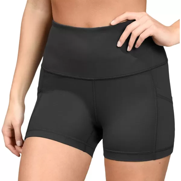 Yogalicious High Waist Squat Proof Side Pocket Biker Shorts  35 5 7 9Black 35