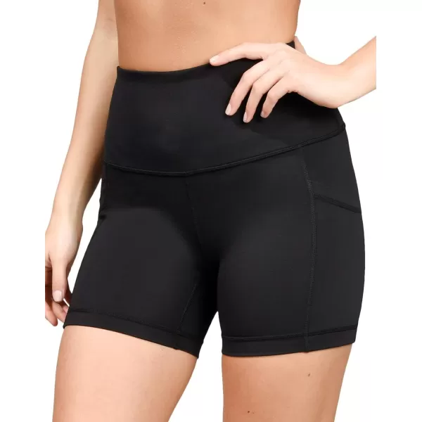 Yogalicious High Waist Squat Proof Side Pocket Biker Shorts  35 5 7 9Black 5