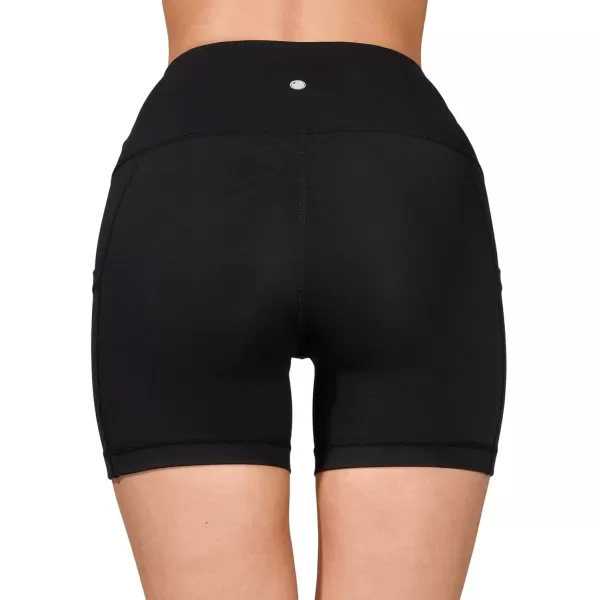 Yogalicious High Waist Squat Proof Side Pocket Biker Shorts  35 5 7 9Black 5