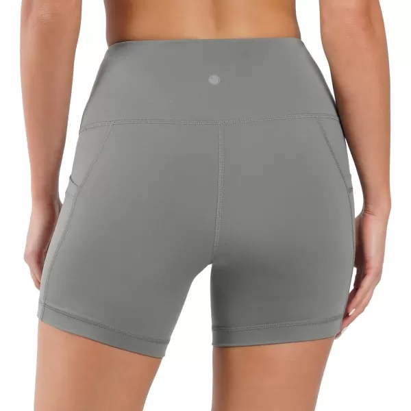 Yogalicious High Waist Squat Proof Side Pocket Biker Shorts  35 5 7 9Blossom Olive 5