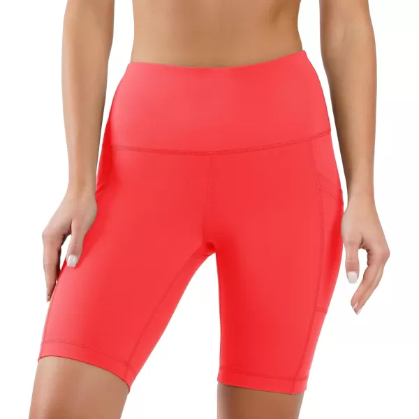 Yogalicious High Waist Squat Proof Side Pocket Biker Shorts  35 5 7 9Cayenne 9