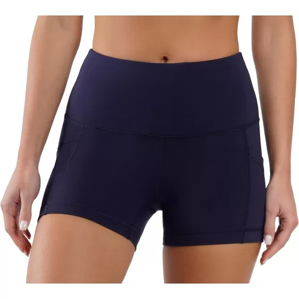 Yogalicious High Waist Squat Proof Side Pocket Biker Shorts  35 5 7 9Dark Navy 35