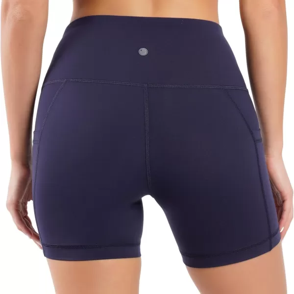 Yogalicious High Waist Squat Proof Side Pocket Biker Shorts  35 5 7 9Dark Navy 5