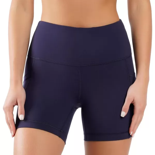 Yogalicious High Waist Squat Proof Side Pocket Biker Shorts  35 5 7 9Dark Navy 5