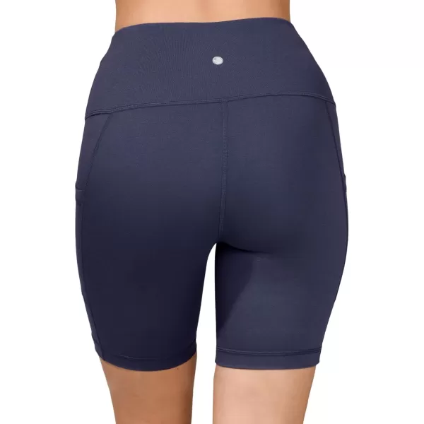 Yogalicious High Waist Squat Proof Side Pocket Biker Shorts  35 5 7 9Dark Navy 7