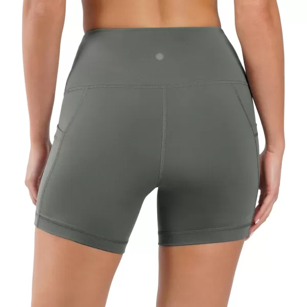 Yogalicious High Waist Squat Proof Side Pocket Biker Shorts  35 5 7 9Lily Pad 5