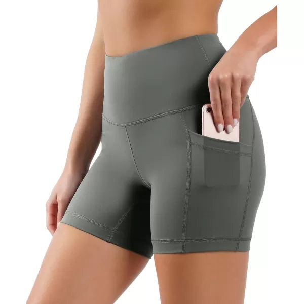 Yogalicious High Waist Squat Proof Side Pocket Biker Shorts  35 5 7 9Lily Pad 5