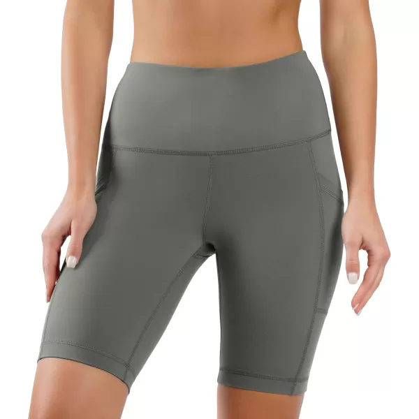 Yogalicious High Waist Squat Proof Side Pocket Biker Shorts  35 5 7 9Lily Pad 9