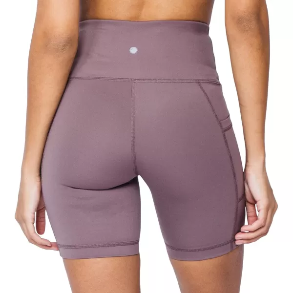 Yogalicious High Waist Squat Proof Side Pocket Biker Shorts  35 5 7 9Mocha 7