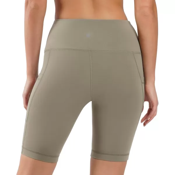 Yogalicious High Waist Squat Proof Side Pocket Biker Shorts  35 5 7 9Oregano 9