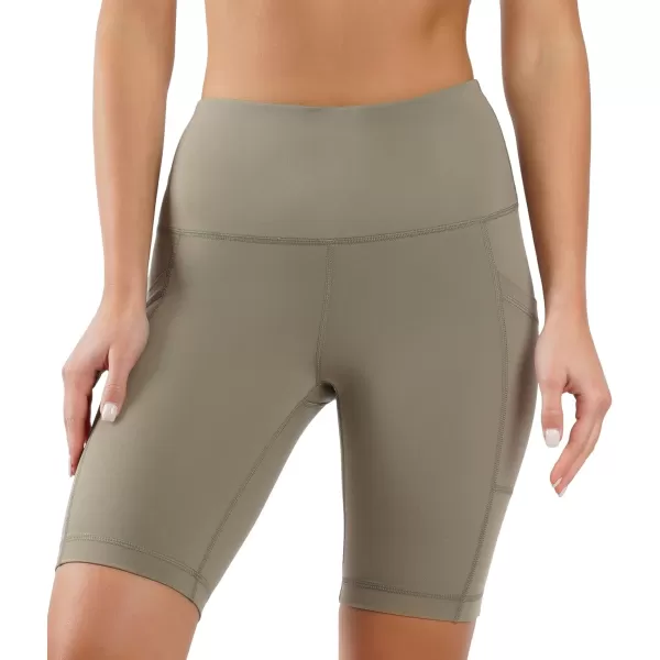 Yogalicious High Waist Squat Proof Side Pocket Biker Shorts  35 5 7 9Oregano 9