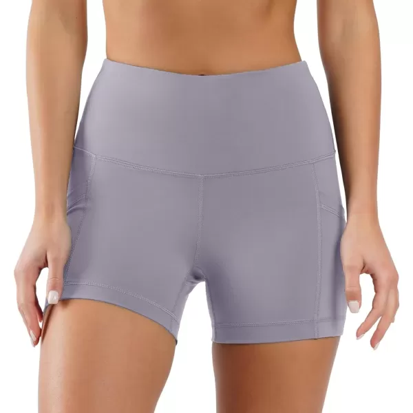 Yogalicious High Waist Squat Proof Side Pocket Biker Shorts  35 5 7 9Sugar Plum 35