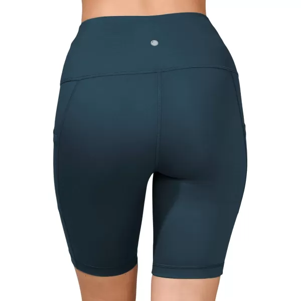 Yogalicious High Waist Squat Proof Side Pocket Biker Shorts  35 5 7 9Tucson Teal 9