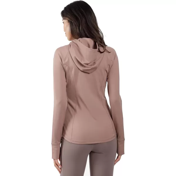 Yogalicious Lightweight FullZip Hooded Workout Jacket with ThumbholesAuburn Night