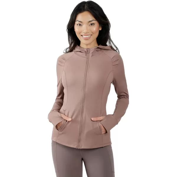 Yogalicious Lightweight FullZip Hooded Workout Jacket with ThumbholesAuburn Night