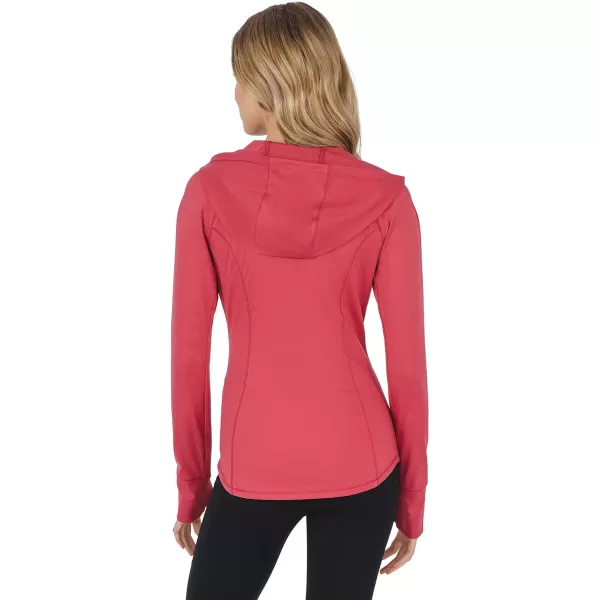 Yogalicious Lightweight FullZip Hooded Workout Jacket with ThumbholesEarth Red