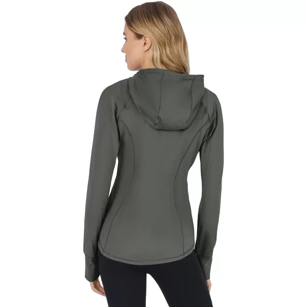 Yogalicious Lightweight FullZip Hooded Workout Jacket with ThumbholesLily Pad