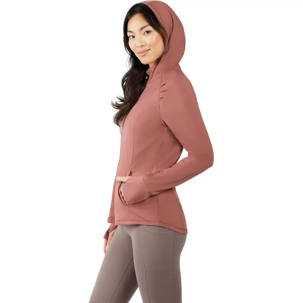 Yogalicious Lightweight FullZip Hooded Workout Jacket with ThumbholesPink Clay