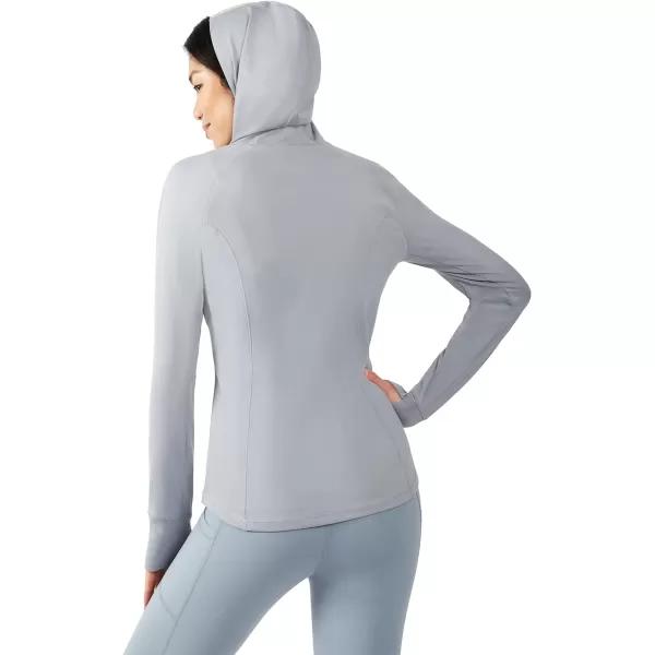 Yogalicious Lightweight FullZip Hooded Workout Jacket with ThumbholesTradewinds