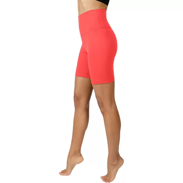 Yogalicious Lux High Waist Squat Proof Biker Short  2 Pack 5 7Fiery CoralBlack 7 Elastic Free