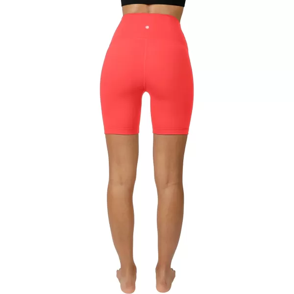 Yogalicious Lux High Waist Squat Proof Biker Short  2 Pack 5 7Fiery CoralBlack 7 Elastic Free