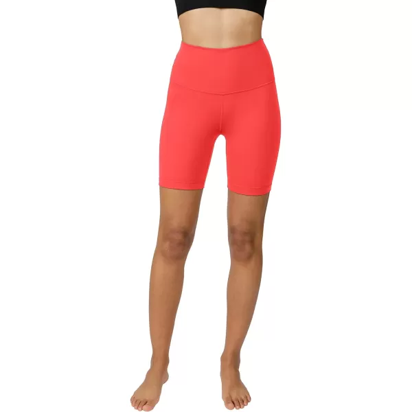 Yogalicious Lux High Waist Squat Proof Biker Short  2 Pack 5 7Fiery CoralBlack 7 Elastic Free