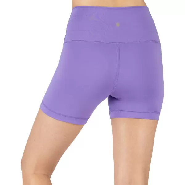 Yogalicious Lux High Waist Squat Proof Biker Short  2 Pack 5 7Purple HebeBlack 5 Elastic Free