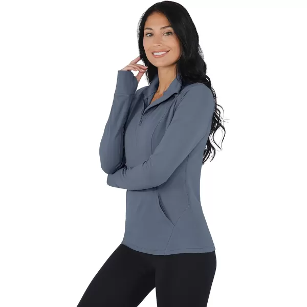 Yogalicious Nude Tech Half Zip Long Sleeve Jacket with Front PocketsFlint Stone