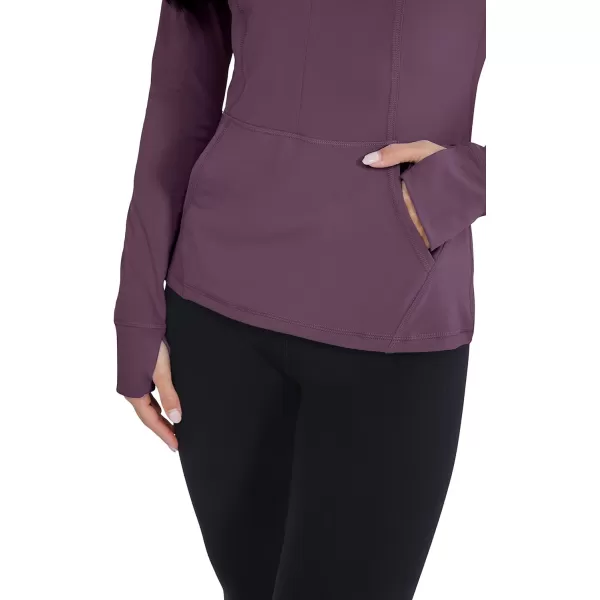 Yogalicious Nude Tech Half Zip Long Sleeve Jacket with Front PocketsFlint Stone