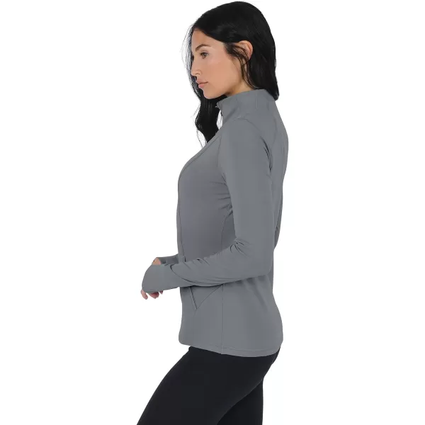 Yogalicious Nude Tech Half Zip Long Sleeve Jacket with Front PocketsMonument