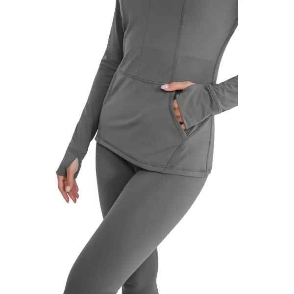 Yogalicious Nude Tech Half Zip Long Sleeve Jacket with Front PocketsMulled Basil