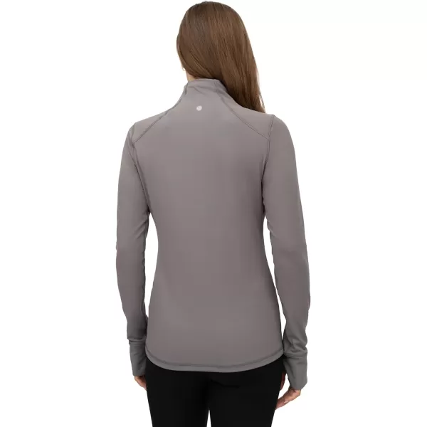 Yogalicious Nude Tech Half Zip Long Sleeve Jacket with Front PocketsSmoked Pearl