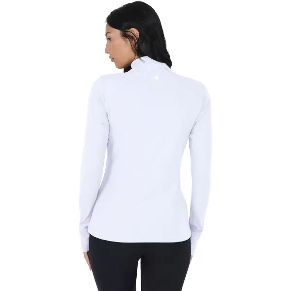 Yogalicious Nude Tech Half Zip Long Sleeve Jacket with Front PocketsWhite