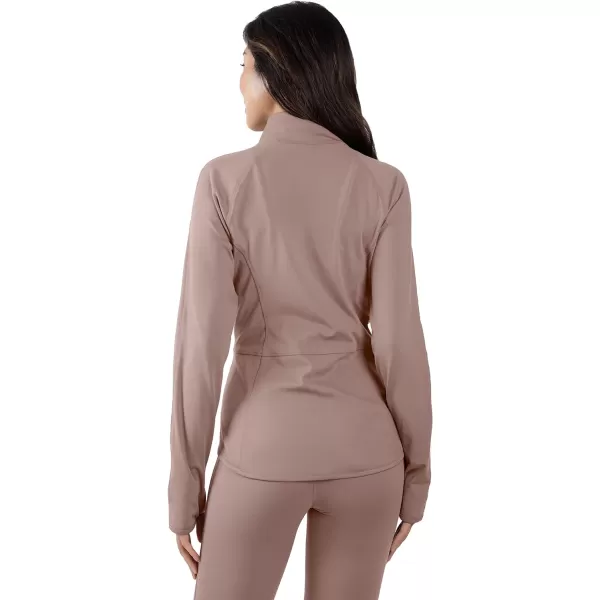 Yogalicious Womens Ultra Soft Lightweight Full Zip Yoga Jacket with PocketsAuburn Night Lux